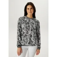 Aniston SELECTED Shirtbluse mit gestreiften Bündchen und Retro-Muster