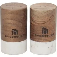 houseproud Salz- / Pfefferstreuer Shaker Salz und Pfefferstreuer aus Marmor und Akazienholz