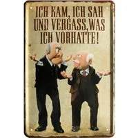 WOGEKA ART Metallbild Ich kam, sah und vergaß was ich wollte - 20 x 30 cm Retro Blechschild