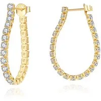 ROUGEMONT Creolen-Set Funkelnde Tennis Zirkonia Damen Creolen Ohrringe 925 Sterling Silber, Hypoallergen