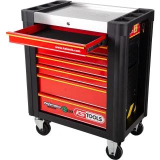 KS Tools PERFORMANCEplus e10 SCHWARZ/ROT Werkstattwagen mit 7 Schubladen - 873.0007