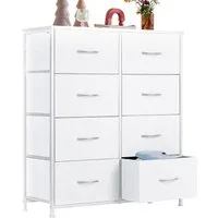 Refined Living Kommode Schubkastenkommode mit 2/4/5 /7/8/9 Schubladen stabilem Stahlrahmen (Sideboards mit Holzplatte und leicht zu ziehendem Griff für Schränke, wasserdicht Geeignet für Wohnzimmer, Kinderzimmer, Flur, Schlafzimmer), Große Kapazität,