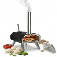 relaxdays Pizzaofen Pellet Pizzaofen mit Pizzastein outdoor