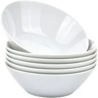 Retsch Arzberg Schale Müslischale HEIKE WEISS 16 cm, für 6 Personen, rund Porzellan, Porzellan, (Set, 6-tlg), Klassisches 6er Set Schalen für Müsli & Co., aus langlebigem Porzellan