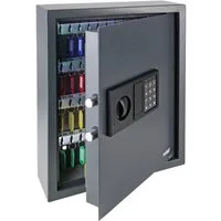 HMF Schlüsseltresor Schlüsseltresor mit Zahlencode, Schlüsselsafe (71 Haken, inkl. Schlüsselanhänger), mit Elektronikschloss, 46 x 36 x 12 cm, Anthrazit