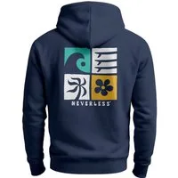 Neverless Hoodie Hoodie Backprint Herren Surfer Style Rückenaufdruck Icons Maritim