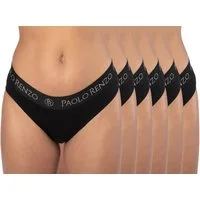 Paolo Renzo Slip Sports-Collection Atmungsaktive & Hautsympatische Damen Slips (6-St) Sport Slips aus hochwertiger Baumwolle