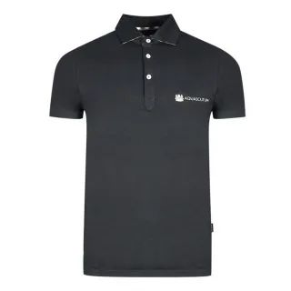 Aquascutum Unisex Erwachsene Aldis Logo Polo Shirt (Schwarz)