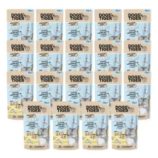 Dogs'n Tiger Adult Nassfutter Katze, Allerlei, Lachs, Ei & Kürbis, 24x 125g