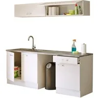 Flex-Well Küchenzeile LUCCA, 6-teilig, Hauswirtschaftsraum, Hobbyraum, Küche, Breite 210 cm, (Set), Kombination aus 4 Möbelteilen inkl. Arbeitsplatte und Einbauspüle