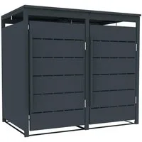 ESTEXO Mülltonnenbox Müllbox Mülltonnenverkleidung 2 Türen Anthrazit Soft-Close Box