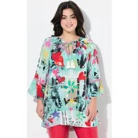 Angel of Style Tunika Tunika-Bluse floraler Comic-Druck 3/4-Ärmel