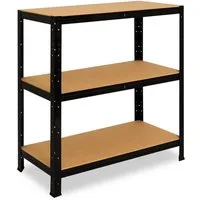 shelfplaza Schwerlastregal BLACK, 90x60x40cm schwarz, 3 Böden, Wohnraumregal oder Büroregal