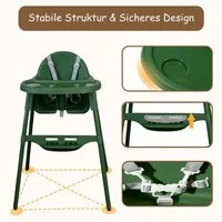 Yalion Kinderstuhl mit Tablett, Baby Essstuhl von 6-36 Monaten, max. 15 kg