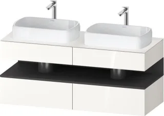 Duravit Qatego Konsolenwaschtischunterbau wandhängend Weiß Hochglanz 1400x550x600 mm - QA47670492200 QA4767049220010