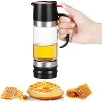 BlingBin Honigglas 300 Ml Honigspender Glas, Honigspender Tropffrei Glas 10 Ounces, Glas und Kunststoff, (1 Stück, 1-tlg., 300ml), Push-Typ Honigspender Glas Ideal für Honig und Sirup
