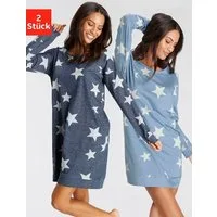 Vivance Dreams by Lascana Sleepshirt (Packung, 2 Stück) mit Sterne-Druck