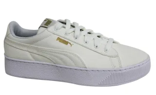 Puma Vikky Plattform CV Schnürung von weißen Damen Textil Trainern 365603 01 P3B