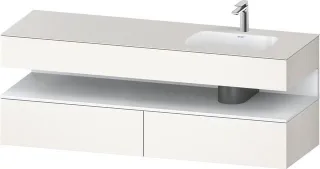 Duravit Qatego Einbauwaschtisch mit Konsolenwaschtischunterbau Weiß Supermatt 1600x550x600 mm - QA47 QA4796018840010