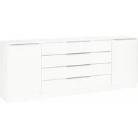 borchardt Möbel Kommode Oliva, Kommode mit Metallgriffen, Modernes Sideboard mit 2 Türen und 4 Schubkästen, Breite 200 cm