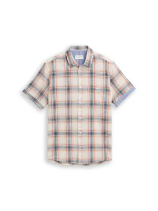 Tom Tailor - Regular Fit Kurzarmhemd mit Karomuster white multicolor check - Gr. - XXL