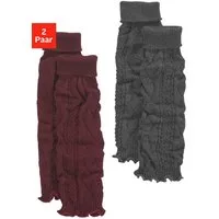 Lavana Stulpensocken gestrickte Beinstulpen, Beinwärmer für Ballett, Tanz und Sport (Packung, 2-Paar) mit Zopfstrickmuster