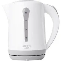 Adler Wasserkocher 1244, Wasserkessel, 2,5L, Wasserstandsanzeige, 360 Grad Sockel, weiß/grau