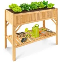Arebos Hochbeet Holz Ablage Pflanzkasten Frühbeet Gemüse Kräuter Balkon Blumen (Fassungsvermögen: ca. 191,4 L), Max. Belastung Pflanzgefäß: 100 kg