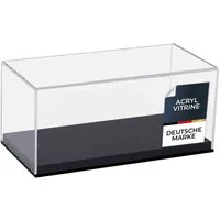 HMF Vitrine elegante Acryl Vitrine, Ausstellungskasten für Sammelstücke Schaukasten für Modellautos, Figuren, 24 x 12 x 11 cm, transparent