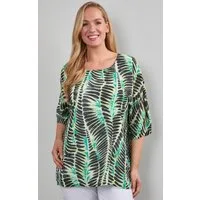 Mona Lisa Chiffontunika Große Größen - Jungle-Print Sommerliche Tunika mit Top