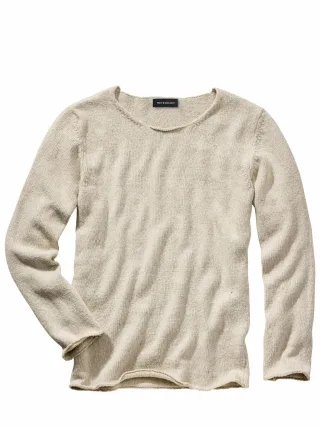 Mey & Edlich Herren Upcycled Sweater Weiß 95 % Baumwolle (ein Großteil recycelt), 5 % andere Fasern
