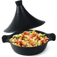 Scheffler Dampfgartopf Tajine Topf - Marokkanische Tagine Antihaftbeschichtung, Aluminium (Topf mit kegelförmigem Deckel), induktions
