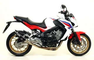 Sport Auspuff Komplettanlage Arrow Thunder Black Carbonkappe Honda CB 650 F Bj. 14-18 RC75/97 +ABE