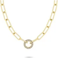 Tamaris Gliederkette Schmuck Geschenk Edelstahl Halskette mit Glitter Donut, mit Glasstein