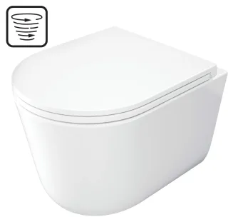 Neuesbad Wand-WC spülrandlos + WC-Sitz NB1DECDJD6ZPW1
