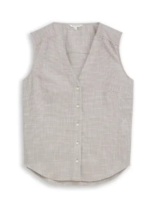Tom Tailor - Blusentop aus Baumwolle silver olive - Gr. - 42