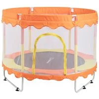FOXSPORT Kindertrampolin, Gartentrampolin, Jumpingtrampolin, (150 × 150 × 110 cm (L * B * H), 150 tlg), Sicherheitsnetz mit Schaumstoff gepolstert, bis zum 150 kg