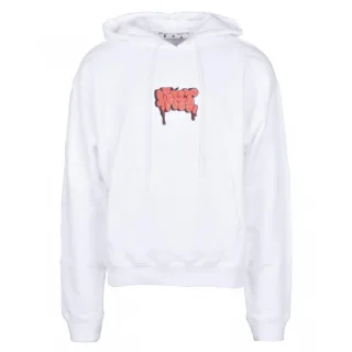 Off-White Graffiti Farbe Logo Weiß Hoodie