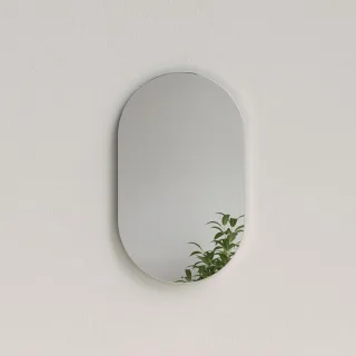 Emke Wandspiegel, Weiß, Glas, Oval, 40x70x70 cm, Spiegel, Wandspiegel