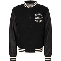 Rokker Motorradjacke College Motorrad Leder-/Textiljacke Ellenbogenprotektoren enthalten,Schulterprotektoren enthalten