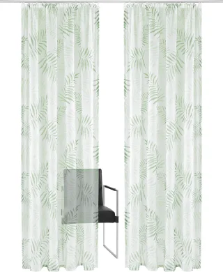 my home Gardine "Paula" Kräuselband 1 Stk. tlg. Halbtransparent, Voile, Polyester