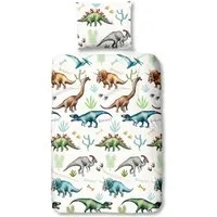 TRAUMSCHLAF Bettwäsche Dinosaurier, Renforce, 2 teilig, aus glatter 100% Baumwolle