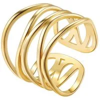 Hey Happiness Fingerring Spirale, Offener Ring, Edelstahl Ring Multi Schicht, wasserfest