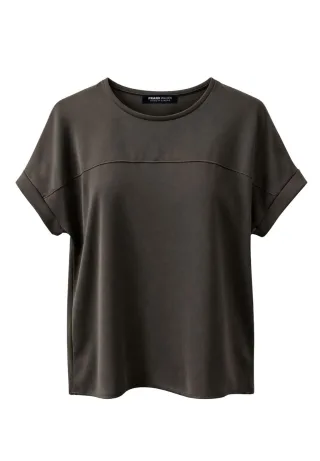 FRANK WALDER - Shirt COOL MATCHA mit Ärmelumschlag - Gr. - 44