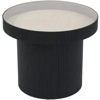 SVITA Beistelltisch MIGUEL (1 Tisch), mit Glasplatte, Coffe Table, Beistelltisch rund, Schwarz