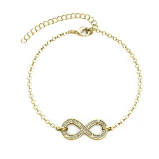 Infinity Eight Armbänder - Gold und Kristall