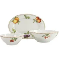 CreaTable Servier-Set Flora Orchard, Porzellan, (Set, 3-tlg., 1 Platte, 2 Schüsseln)