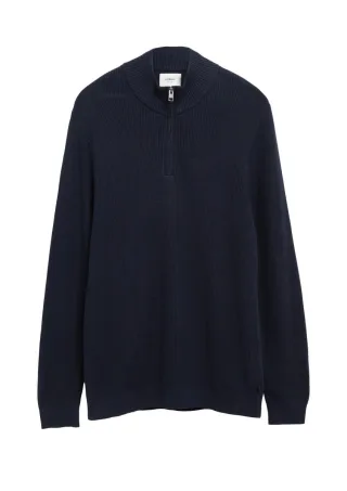 s.Oliver Red Label - Strickpullover mit Zipper blau - Gr. - S