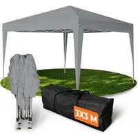 Kronenburg Faltpavillon 3x3 m wasserdicht - Gartenpavillon, Partyzelt stabil, UV-Schutz 50+, Wetterfester Schutz, Leichter Aufbau, Inklusive Tragetasche & Zubehör