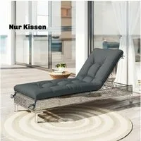 Outsunny Sitzkissen Abnehmbar Palettenpolster Outdoor Kissen mit Befestigungsbändern, für die meisten Liegen 198 x 65 x 13 cm, Dunkelgrau